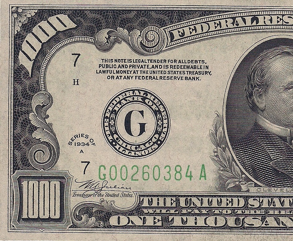 Sacramento Coin Show One Thousand Dollar Bill Logo